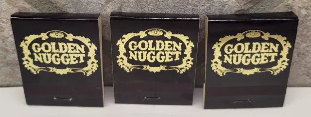 LOT OF 3 Golden Nugget Matchbooks Hotel Casino Atlantic City Las Vegas MATCHES
