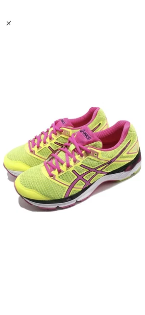 SCARPE DONNA RUNNING Asics Gel Phoenix 38 Gialle Fluo Rosa Fluo e