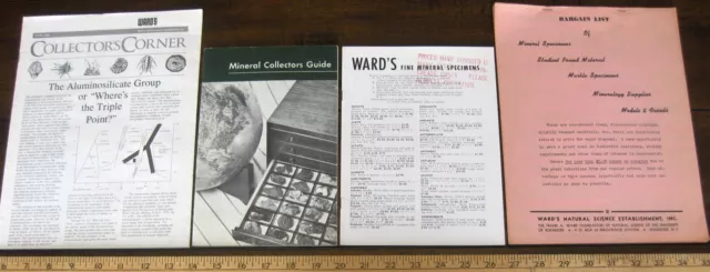 4 Ward's Natural History Science Establishment Mineral Catalogs Collectors Guide