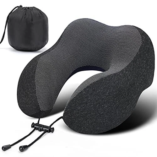 Neck pillow made of memory foam for comfortable travel.n