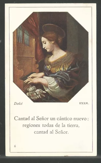 Estampa antigua de Santa Cecilia andachtsbild santino holy card santini