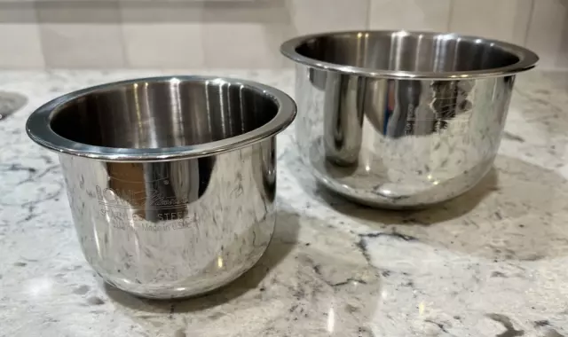 Vintage West Bend Bowl Master Stainless Steel Mixing Set of 2 USA 1.5 & 3/4 qt.