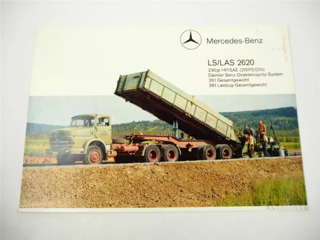 Mercedes Benz LS LAS 2620 Sattelschlepper LKW 210PS Prospekt 1965