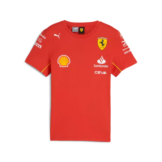 Scuderia Ferrari F1 Équipe Officiel Puma Enfants T-Shirt Rouge 2024 Sans GB Ship