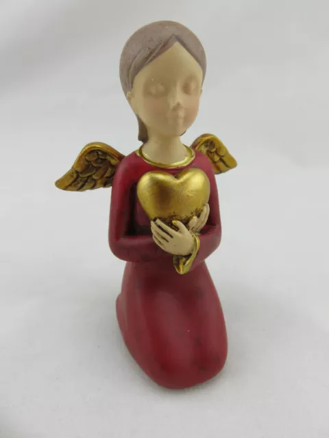 Kneeling Angel With Loveheart Figurine, Great Gift Idea!