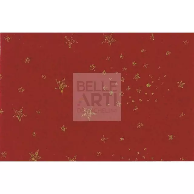Panno Lenci 1 Mm 30X40 Cm Stelle Rosso Glitter