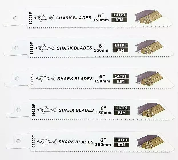 Reciprocating Saw Blade For Metal Cuts S922BF 150MM Pack of 5 By Shark Blades