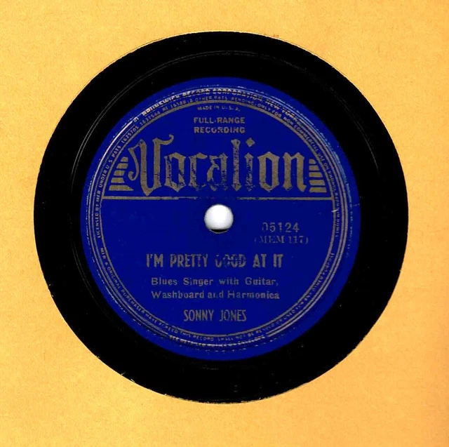 Sonny Jones On Vocalion 05124 W/ Sonny Terry