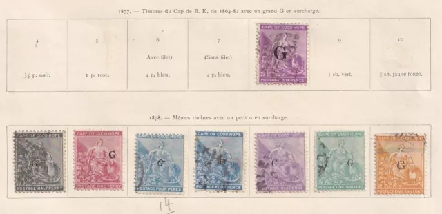 Griqualand 1877 collection of 8 CLASSIC stamps / HIGH VALUE!