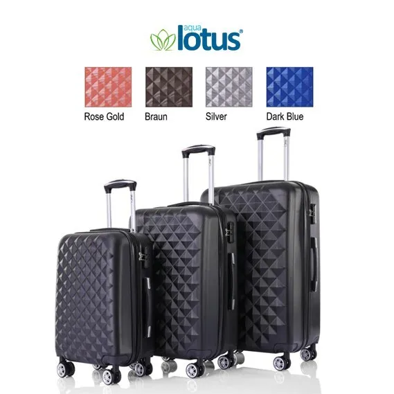 3 tlg. Koffer Trolley Kofferset Reisekoffer M-L-XL-Set Lotus Karo