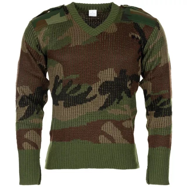 Armee Pullover V-Ausschnitt tarn camouflage Jagd Pulli Arbeitspullover woodland