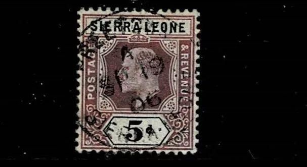 SIERRA LEONE 1903 5d PURPLE AND BLACK USED