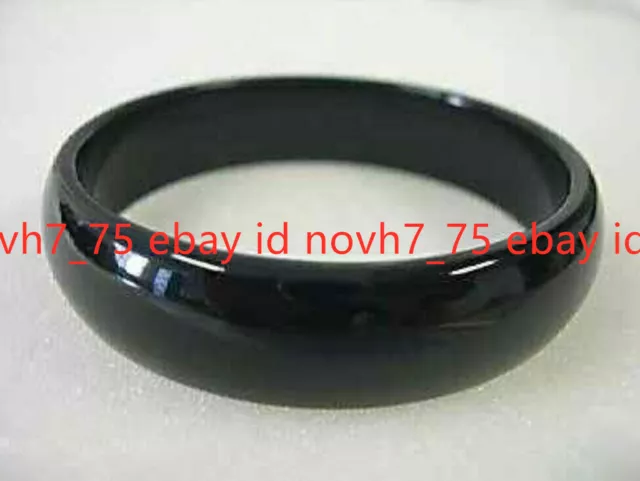 Natürlicher Chinesischer Echter Schwarzer Achat 60-62mm Edelstein Armband