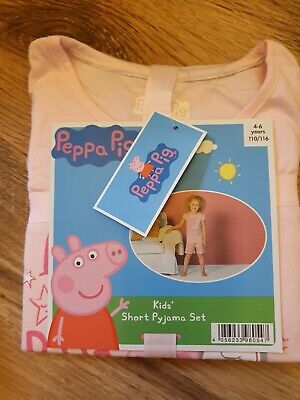 Peppa Pig  Girls Pyjamas 2 Piece Cotton Short PJs Set  Age 4 - 6  yrs YEARS