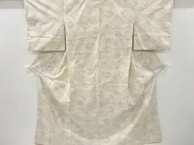 6176453: Japanese Kimono / Antique Kimono / Tsumugi / Woven Matsukawabishi