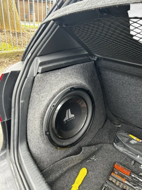 JL Audio 12W1V-3 Passive Subwoofer With Golf MK5 MK6 Boot Enclosure Boot Build