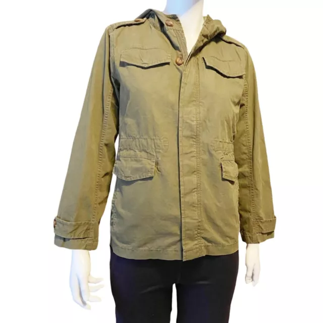 Roebuck & Co. Green Lightweight Cargo Utility Hooded Jacket – Size M (10/12)