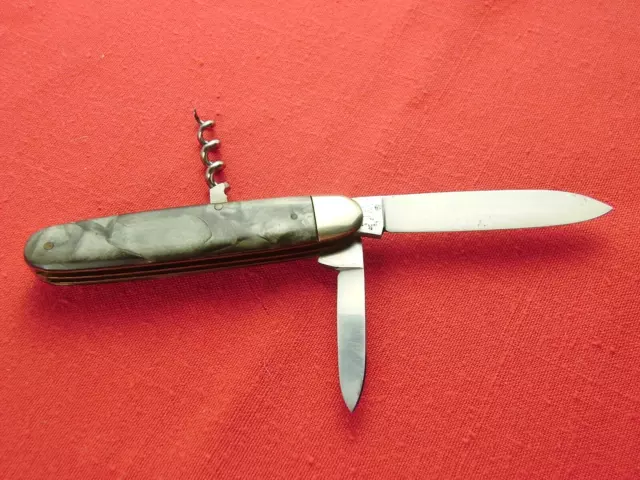 E Bruckmann Solingen -O Germany 2 Blade Celluloid Knife Bartender Wine Corkscrew