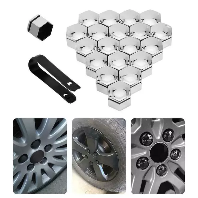 20Pcs Black Car Wheel Nut Lug Dust Cover Cap Protector Tyre Hub Cap Bolt