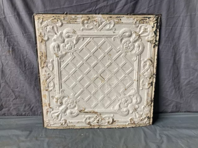 Antique Tin Ceiling  2' x 2' Shabby Tile 24" SQ Chic VTG Crafts 61-23A