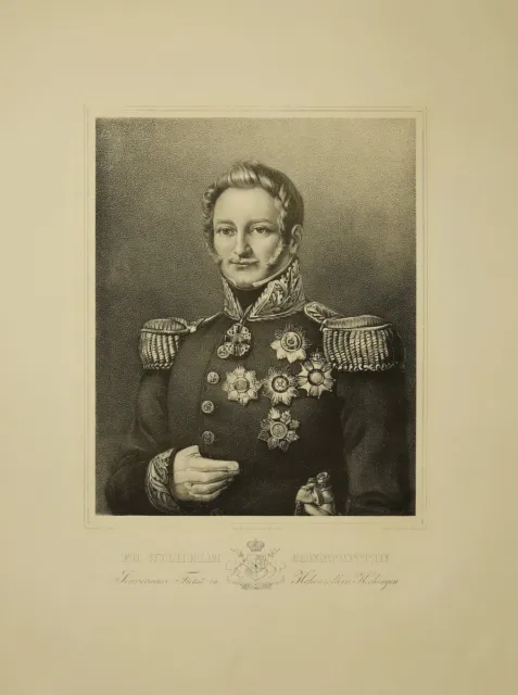 Wilhelm Konstantin De Hohenzollern-Hechingen (1801-1869) Portrait Lithographie