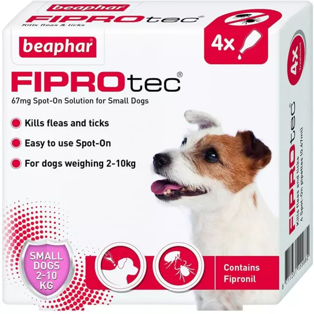 Beaphar Fiprotec Spot On Small Dogs (5-10 kg) 4 traitements tiques puces 15 semaines