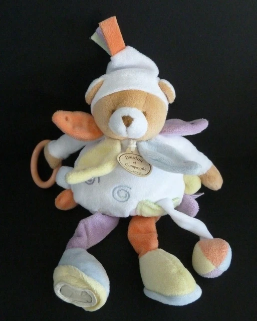 *. DOUDOU ET COMPAGNIE OURS blanc mauve orange jaune spirale pouet - TTBE lire