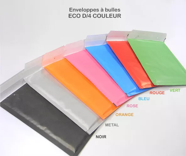 Lot de 50 enveloppes à bulles D/4 COULEUR format 180x260 mm