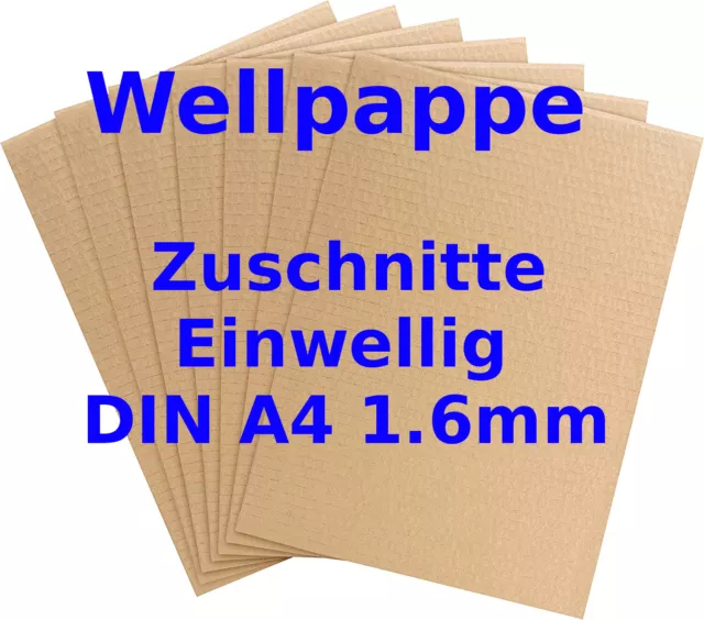 Wellpappe Bastelpappe DIN A4  Wellpappzuschnitt  Zwischenlage Transportschutz