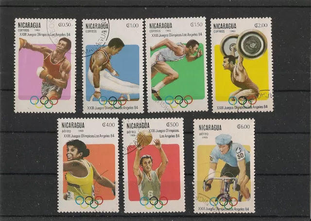 54/10) Nicaragua Mi.Nr. 2346-2352  Olympiade 1984, Sport, Radfahren Boxen