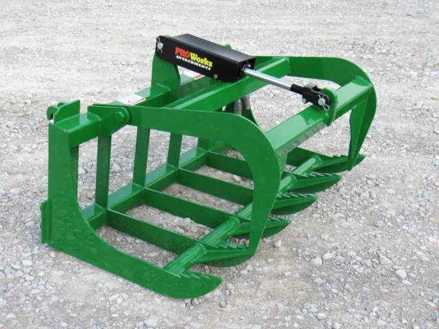 48" Cylinder Root Grapple Bucket Attachment Fits John Deere Tractor Loader
