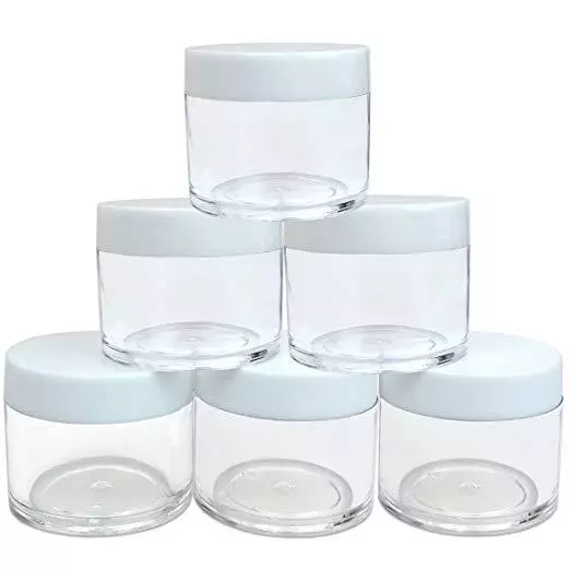 6 Piezas 30G/30ML Redondo Cosmético Muestra Bote Contenedor Blanco Tapas De Bpa