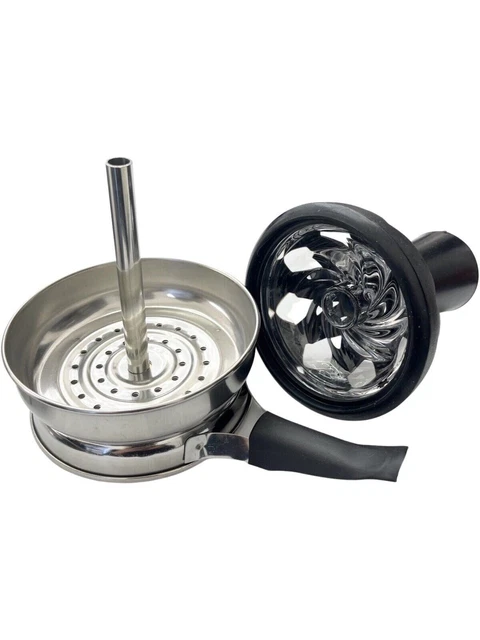Hookah Metal Charcoal Pan Tray With Silicone Crystal Bowl Available In