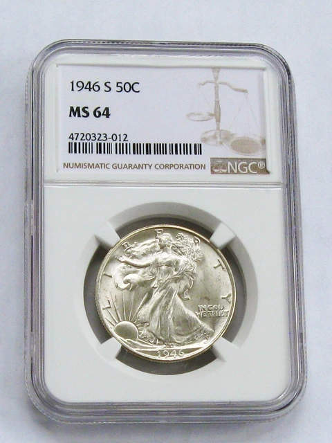 1946-S Walking Liberty Half Dollar, NGC MS-64