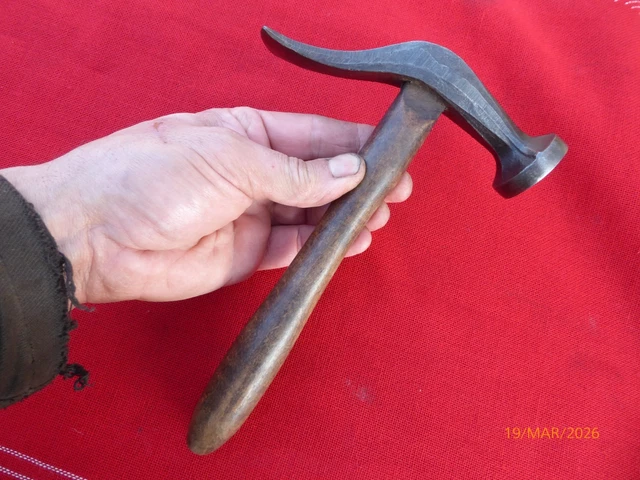 Ancien Marteau De Bourrelier/cordonnier – XIXème – Acier Et Bois, 286g – Outil Métier
