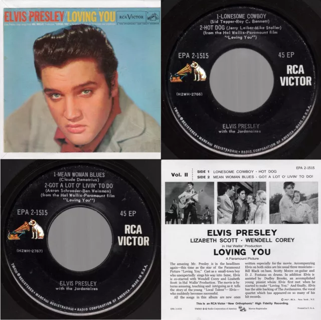 ( DOS No Banner ) Elvis Presley "Loving You, Vol. II" RCA Victor EPA 2-1515 1965