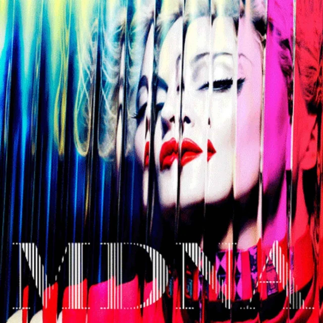 Magnete Frigorifero Madonna Logo MDNA Ufficiale Nuovo Nero 7cm X7cm
