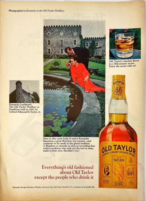 Old Taylor Kentucky Straight Bourbon Vintage Print Ad 1967 Life Magazine Excerpt