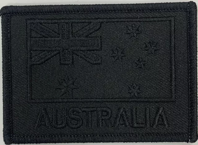 Black Subdued Australia National Flag Patch hook & loop backing. FREE POST✔📩