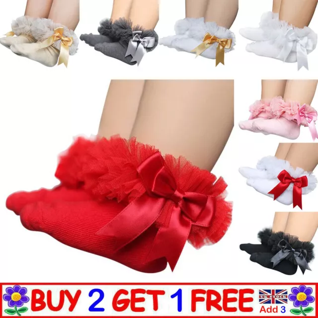 Baby Girls Lace Frilly Toddler Low Cut Ankle High Cotton Tutu Sock Party Wedding