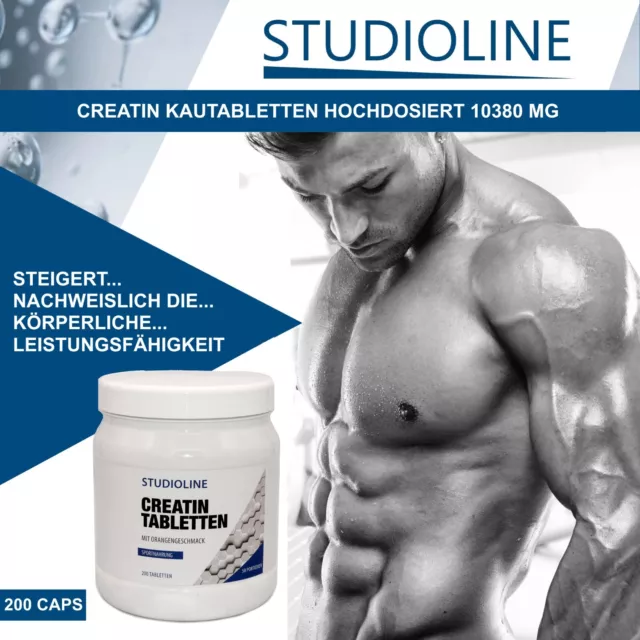 CREATIN 200 Kautabletten - Hochdosiert 10380 mg Tagesportion- Kreatin Monohydrat 3