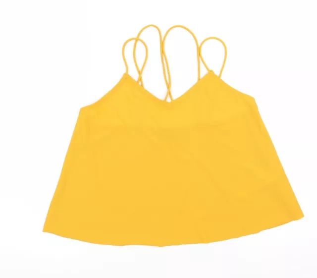 New Look Girls Yellow Polyester Camisole Tank Size 10-11 Years Scoop Neck Pullov