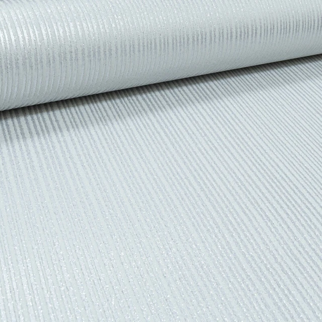 Arthouse Glisten Stripe Silver Glitter Heavyweight Vinyl Textured Wallpaper