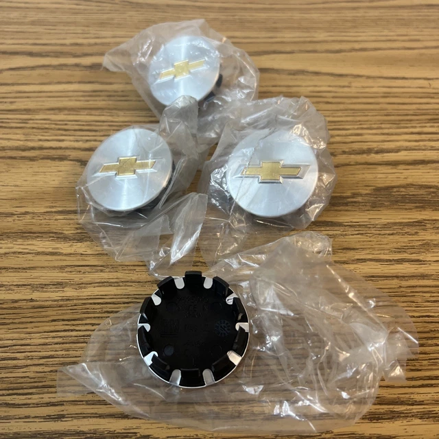 thumbnail image 2 of 4x 58mm Chevrolet Wheel Center Caps - Silver, Glossy, Clip-On For Camaro, Cobalt, Cruze, Volt 2 of 3