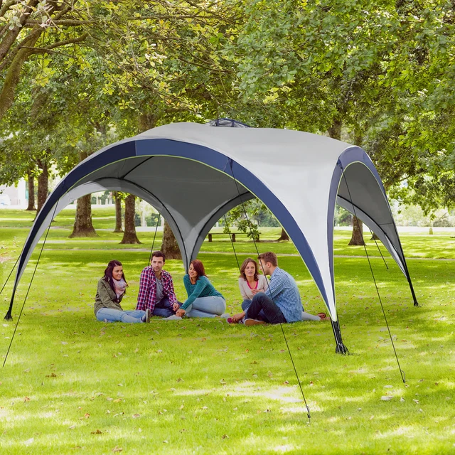 Outsunny Gartenpavillon Gartenzelt Partyzelt Festzelt Polyester UV-Schutz 4x4m