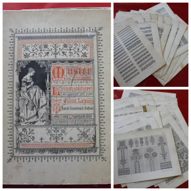 1886 - MOTIFS de BRODERIE - Julius Lessing - Vol 2 + 31 planches MOTIFS du 1 & 2