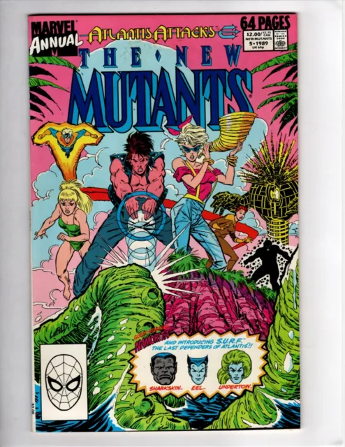 New Mutants Annual #5 (Marvel 1989) 1st Liefeld Art on Title! Atlantis Attacks!
