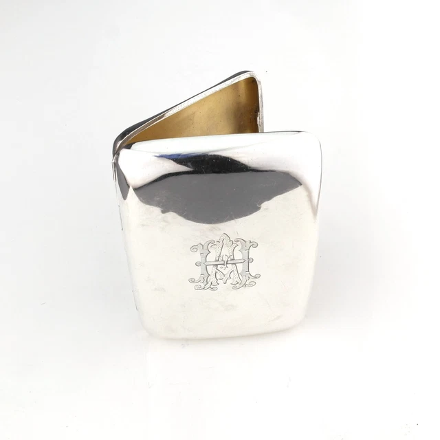 Antique Edwardian Solid Sterling Silver Cigar Case. Matthew John Jessop. 1902.