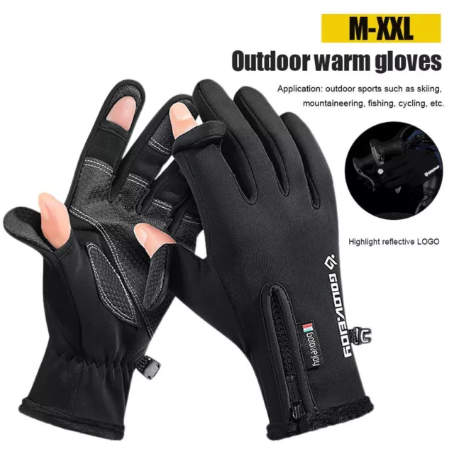 Photograph Plus Velvet 2 Finger Flip Fishing Gloves Riding Gloves Winter Warm