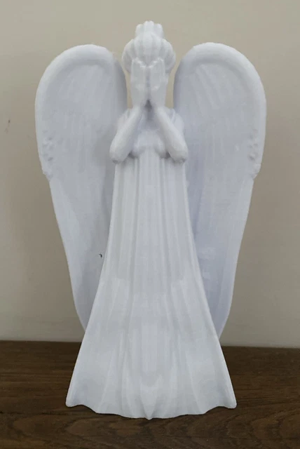 White Weeping Angel Face covered  Topper 3D Printed 12cm